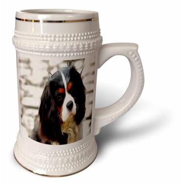 Imagem de 3dRose Portrait Of A King Charles Cavalier Spaniel - Caneca de Stein, 510 g, 640 ml, branca
