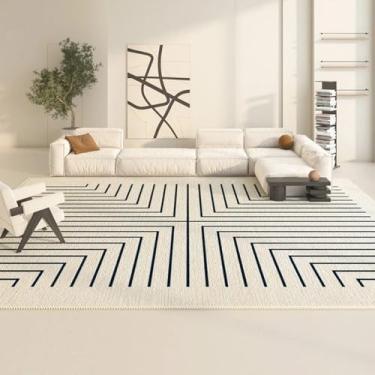 Imagem de Moda Decoração Sala de estar Tapete Quarto Casa Simples Tapete de Pelúcia Preto e Branco Linha Macia Tapete, SY835, QD, 180x250cm