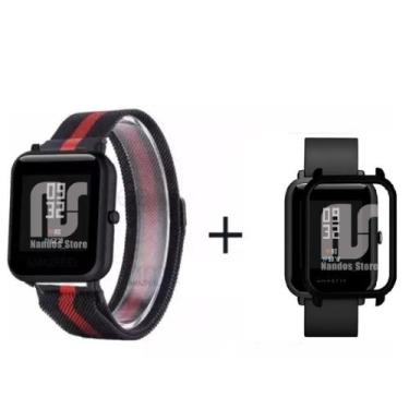 Imagem de Kit Pulseira Compatível com Amazfit Bip De Metal / Aço - Magnética + C