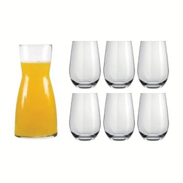 Imagem de Kit 1 Jarra Decanter 500ml + 6 Copos Dubai 480ml Vidro Nadir - Nadir F