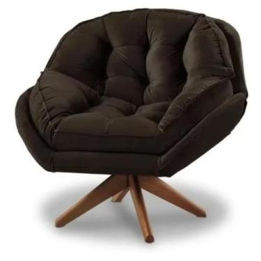 Imagem de Poltrona Decorativa Estofada Base Giratória Califórnia - Fina Mobília,