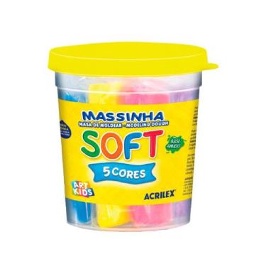 Imagem de Massinha Modelar Soft Acrilex Art Kids 325g 5 Cores