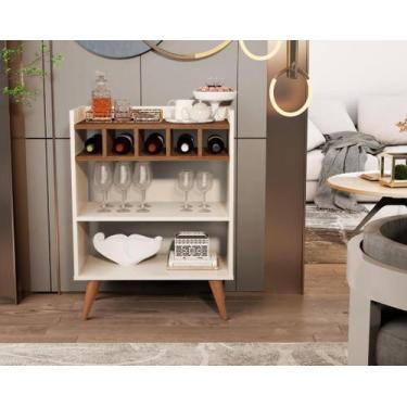 Imagem de Aparador Buffet Cantinho do Café Intense Com Adega 5 Garrafas Retrô - 