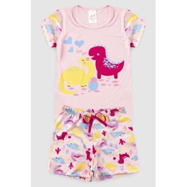 Imagem de Pijama Infantil Menina Roar Roar Dino - Bene Tex, 2, Rosa claro