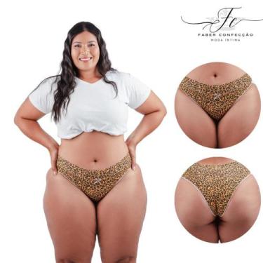 Imagem de Kit 6 Calcinhas Tanga Cintura Alta 100% Algodão Cós Alto - Faber Linge