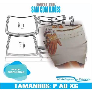 Imagem de Molde saia ilhões, modelagem&diversos, p-xg, correios