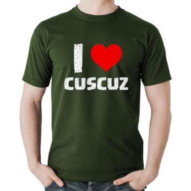 Imagem de Camiseta Algodão I love cuscuz - Foca na Moda, Musgo, GGG