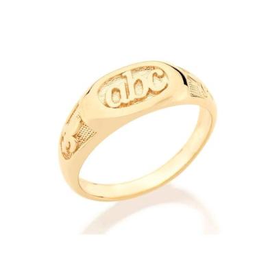 Imagem de Anel rommanel unissex infantil abc banhado a ouro 18k 510600, 12