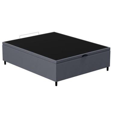Imagem de Base para Cama Box Baú Casal 138x188cm Hit I02 Suede Cinza - Mpozenato