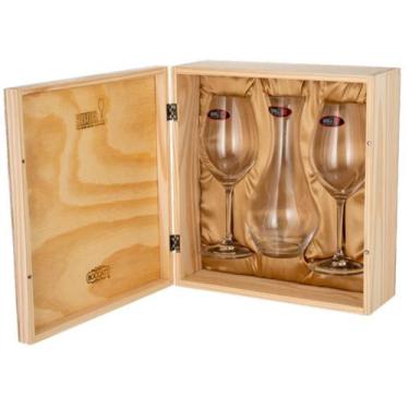 Imagem de Kit presente Riedel 2 taças + Deconter em Caixa de madeira