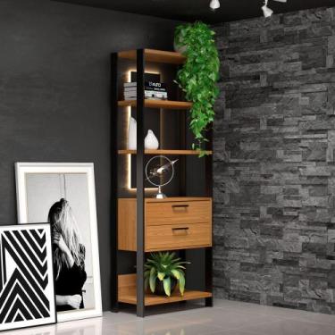 Imagem de Estante Multiuso Componível 73,5cm 5 prateleiras 2 gavetas 100% MDF E9