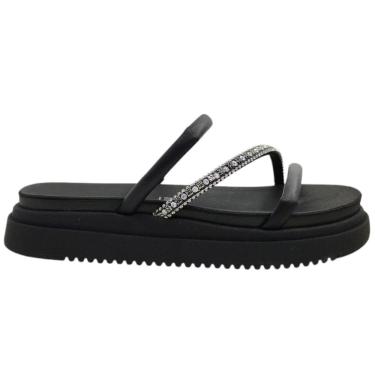 Imagem de Tamanco Feminino Papete Casual Dia a Dia Passeio Trabalho com Strass Flatform Conforto Vizzano 6526.100