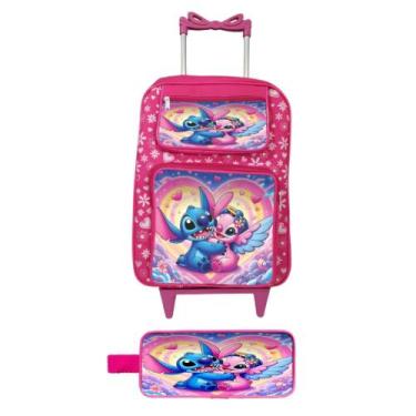 Imagem de mochila escolar creche infantil de rodinhas menina stitch - LOBETRIX