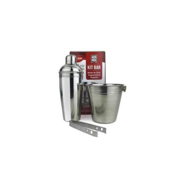 Imagem de Kit Bar 3 Pçs/ Inox Coqueteleira 750 Ml Balde E Pegador - Cl - Clink