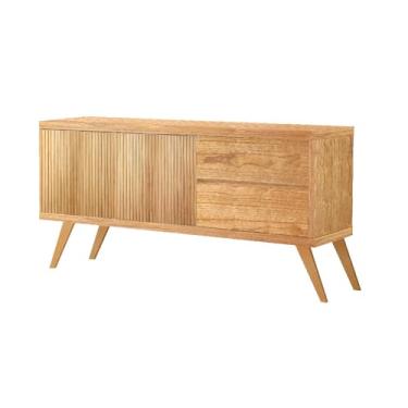 Imagem de Buffet Bellini Plus - MDF com Lâmina Natural 2 Gavetas 4 Portas