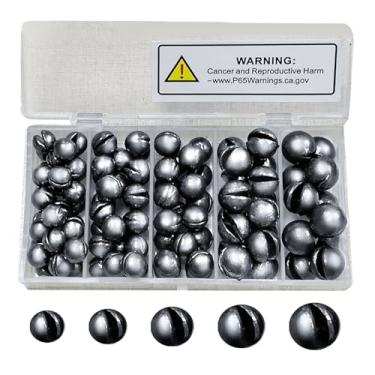 Imagem de SANWEAL 120Pcs/200Pcs Pesos de Pesca Chumbadas - Pesos de Pesca de Espingarda Divididos Premium Chumbadas de Pesca Redondas Removíveis - Tamanhos 5/6