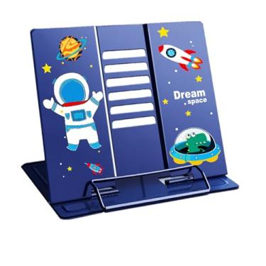Imagem de Citmage Suporte de mesa para documentos, suporte de leitura de metal resistente, com menu de revistas de livros, iPad, partitura musical, rascunho de discurso com 6 posições ajustáveis, astronauta