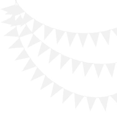 Imagem de PATIKIL Bandeiras de bandeira de flâmula de 15 metros, bandeiras de galhardete de tecido de feltro, bandeira, triângulo, bandeira, bandeira, bandeira, bandeira, guirlanda para decoração de festa de