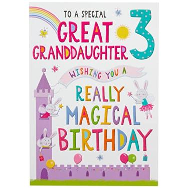 Imagem de Cartão de aniversário juvenil 3 anos de idade Grande neta - 23 x 15 cm - Edição Regal