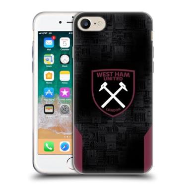 Imagem de Head Case Designs Capa de gel macio oficialmente licenciada pelo West Ham United FC Away 2024/25 Crest Kit compatível com Apple iPhone 7/8/SE 2020 e 2022