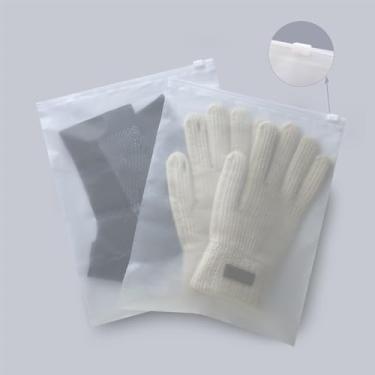 Imagem de Bolsas de banho de 20 x 25 cm, 50 bolsas de poliéster com zíper para roupas, bolsa de embalagem de plástico para pequenas empresas ou armazenamento de viagens, bolsa transparente para roupas íntimas