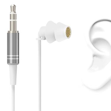 Imagem de GEEKRIA Tampões para dormir, fone de ouvido mono de 200 cm, fone de ouvido com isolamento de ruído único de 3,5 mm, sem emaranhamento (sem microfone/branco)