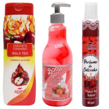 Imagem de Kit Sabonete Íntimo Maça + perfume de Calcinha Maça + Body Girl Pitaya