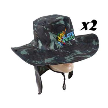 Imagem de Kit 2 Chapéus Com Protetor De Nuca LIFE PESCA - Várias Cores, Camuflad