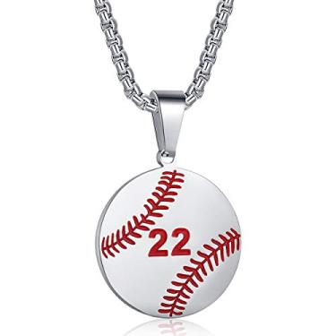 Imagem de Rehoboth Colar com pingente de cruz número de atleta de beisebol número 0-99 para meninos meninas mulheres homens 61 cm (56 cm + 5 cm ajustável) corrente de aço inoxidável Filipenses 4:13 nas costas I