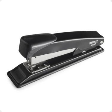Imagem de Grampeador Preto Brw Para 20 Folhas De Metal Base De 14cm
