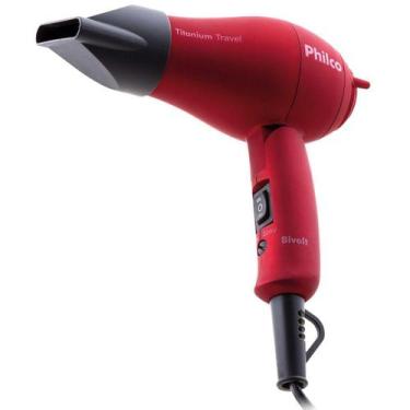 Imagem de Secador Cabelo Dobrável Portátil Bivolt 1000w Philco Viagem, Vermelho,
