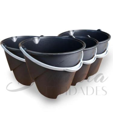 Imagem de Kit Baldes De Plastico com Alça 8 litros Com 4 e 2 Unidades - Berinda 