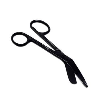 Imagem de Um anel grande novo alemão 1 lister curativo médico enfermeira tesouras 5,5" todo preto flúor revestido cor