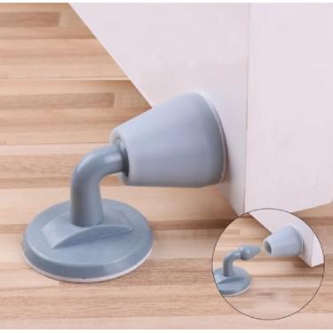 Imagem de 10 Trava Porta Segurador Fixador Adesivo Rodapé Parede