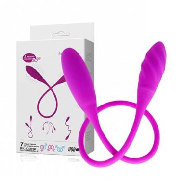 Imagem de Snaky Vibe Vibrador Casal Ponta Dupla 2 Motores 60cm x 3cm Recarregável Resistente à Água