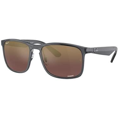 Imagem de Ray-Ban Pacote de óculos de sol RB4264: RB 4264 876/6B Cinza Roxo Espelhado Dourado Polar e Coleira Universal Antiderrapante de Silicone, Cinza roxo espelhado dourado polarizado, 58 mm