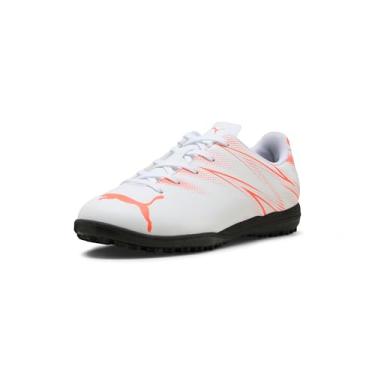 Imagem de PUMA Tênis infantil unissex Attacanto Turf Training Chuteiras de futebol, Puma Branco e vermelho brilhante, 16