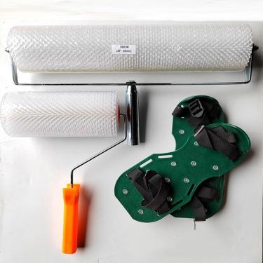 Imagem de Ferramentas profissionais de cimento autonivelante Kit de piso epóxi para concreto Kit de rolo de pintura epóxi para pintura de piso Spike Shoes Ferramenta de construção de ancinho autonivel