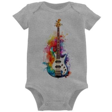 Imagem de Body Bebê Contra Baixo Watercolor - Foca na Moda, Cinza, M