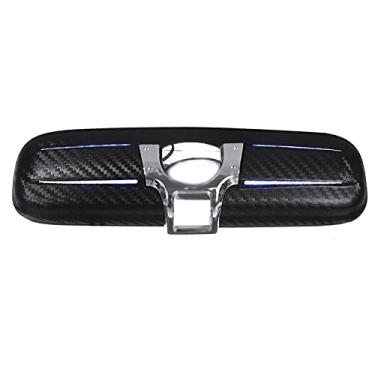 Imagem de Espelhos externos automotivos, aparência de fibra de carbono, capa de espelho retrovisor interior do carro com luz azul para substituição do espelho lateral do motorista CIVIC CRV