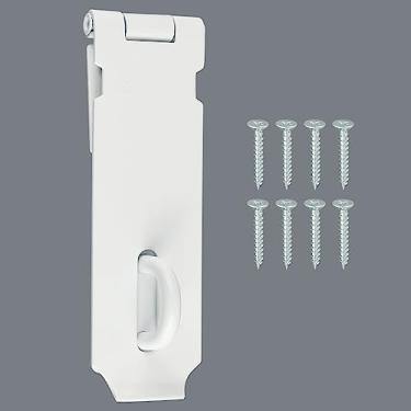 Imagem de Alise Cadeado de trava de dobradiça de porta, fecho branco, dobradiças para portas, travas de peito de aço inoxidável SUS 304 de 12 cm MS9W-5C