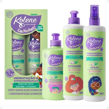 Imagem de Kit Kolene Cachinhos: Shampoo 300ml, Condicionador 200ml, Creme para Pentear, Ativador de Cachos e Spray Desembaraçante