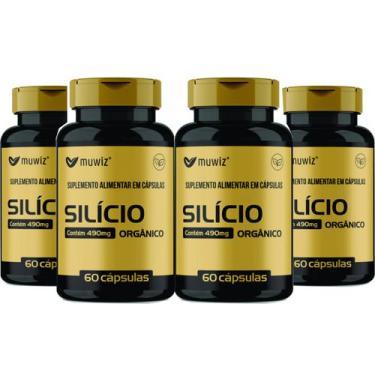 Imagem de Silício Orgânico 240 Cápsulas 490 mg Silicio kit 4 frascos x 60 capsul