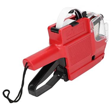 Imagem de Pistola de Preço, 10 Dígitos 2 Linhas Marcador de Gravadoras, Com Roda de Tinta para Loja de Varejo de Escritório (Vermelho)