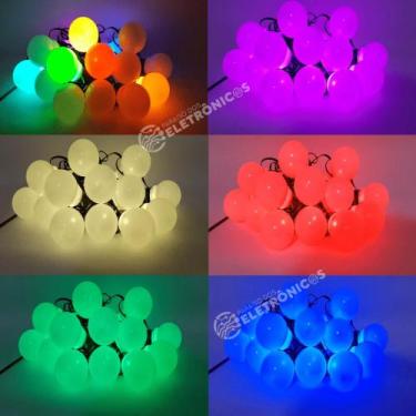 Imagem de Varal 20 LEDs Bolinha Movimento RGBW Com Controladora USB Com 6 Metros