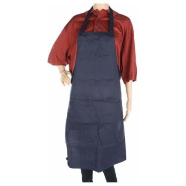 Imagem de Avental de comprimento total profissional aprovado pelo chef com dois bolsos frontais | Alça ajustável e resistente à água para funcionários de cozinha de chef | 86 cm L x 76 cm P, unissex, azul