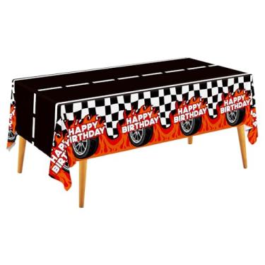 Imagem de Gatherfun Kit de decoração de aniversário de carro: suprimentos de festa com tema de carro, inclui 2 pacotes de toalhas de mesa temáticas de carro de corrida para crianças e meninos, capas de mesa