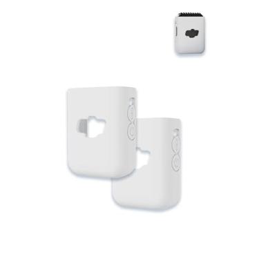 Imagem de Capa para microfone sem fio DJI Mic 2 RX com cancelamento de ruído inteligente, protetor de silicone macio WUNIAK portátil, resistente a arranhões, com cordão, pacote com 2 brancos.