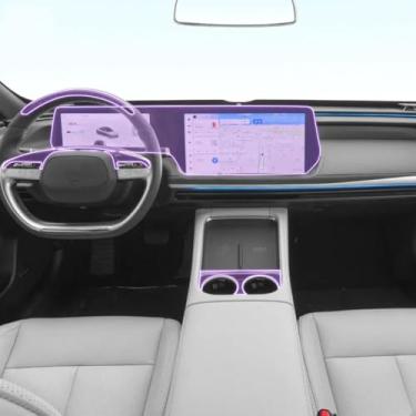 Imagem de LYBQFZ Película protetora de tinta TPU transparente para console central de carro adesivo de tela LCD PPF, para Xpeng P7i 2023-2024