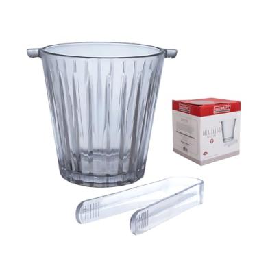 Imagem de Balde De Gelo Em Vidro Melina Com Pegador Plástico 880ml